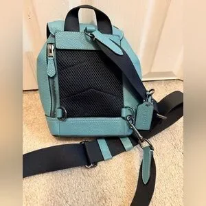 Coach | Bags | Coach Aqua Leather Handbag Backpack With  display picture 3